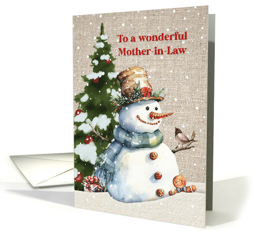 Mother In Law Christmas with Snowman and Tree card (1886424)