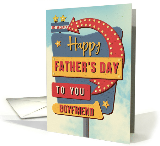 Boyfriend Father's Day Retro Roadside Motel Sign card (1910912)