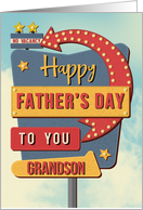 Grandson Father’s Day Retro Roadside Motel Sign card
