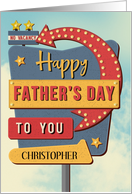 Christopher Father’s Day Custom Name Retro Roadside Motel Sign card