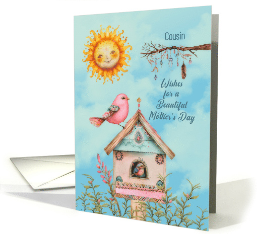 Cousin Mother's Day Boho Birds and Sun card (1919454)