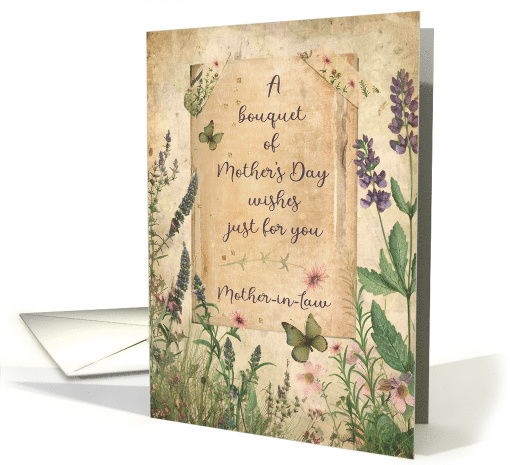 Mother in Law Mother's Day Bouquet of Wishes Flower Garden card