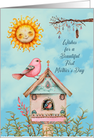 First Mother’s Day Boho Birds and Sun card