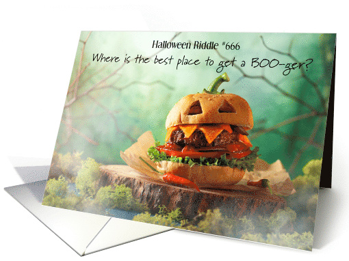 Happy Halloween for Anyone Fun Hamburger Pun card (1929088)