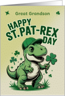 Great Grandson St Patricks Day T Rex Pun card