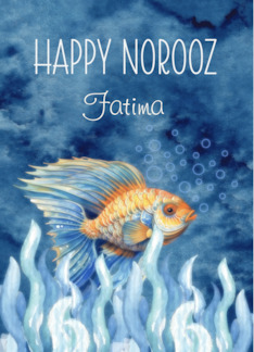 Norooz Custom Name Fatima Beautiful Goldfish Underwater Scene