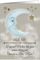 Great Aunt Mothers Day Blue Crescent Moon and Stars