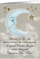 Daughter in Law Mothers Day Blue Crescent Moon and Stars card
