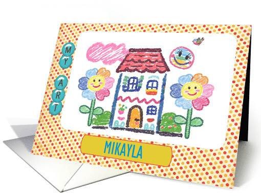 Your Childs Art Custom Art Card to Personalize with Childs Name card