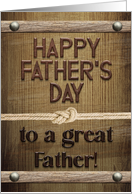 To a Father Fathers Day Masculine Metal and Wood Design card