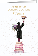 Cousin Graduation Congratulations African American Girl with Books