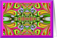 Happy Birthday Abstract Rainbow Swirl Labyrinth Colorful Magical card