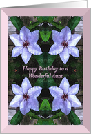 Happy Birthday Aunt Climbing Pink Clematis Pretty Floral Feminine card