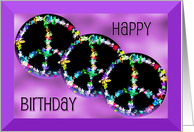 Niece Happy Birthday Retro Hippy Flower Power Floral Peace Signs card