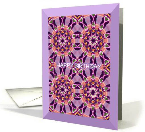 Happy Birthday Colorful Mandala Kaleidoscope card (803104)