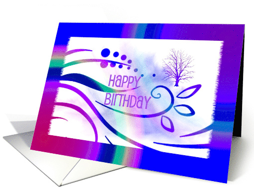 Happy Birthday Rainbow Floral card (821435)