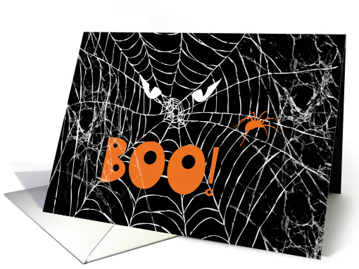 Spooky Spiderweb Boo Happy Halloween card (833818)