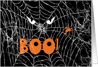 Spooky Spiderweb Boo Happy Halloween card