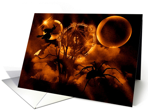 Creepy Tree and Sky Happy Halloween card (833861)