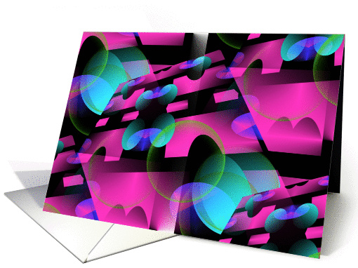 Colorful Abstract Floating Bubbles Blank Note card (836693)
