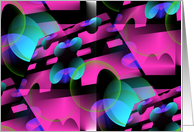 Colorful Abstract Floating Bubbles Blank Note Card