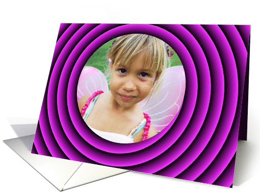 Purple Circles Optical Illusion Any Occasion Photo card (850551)