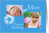 Floral Happy Birthday Mom Photo Card
