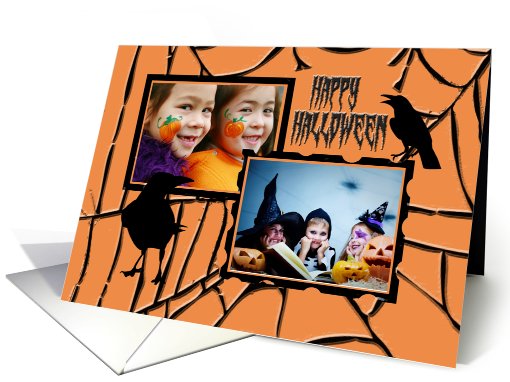 Creepy Crows and Webs Happy Halloween Photo card (850982)