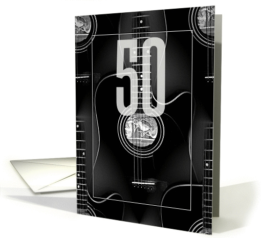 Guitar Player 50th Birthday card (851920)