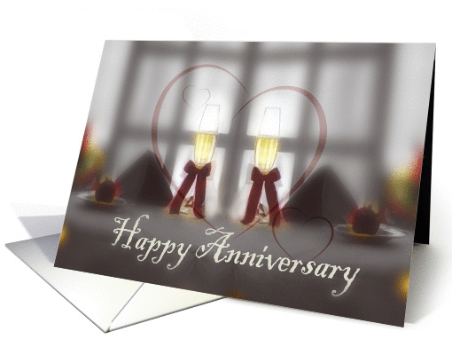 Champagne and Strawberries Happy Anniversary card (853429)