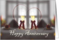 Champagne and Strawberries Happy Anniversary card