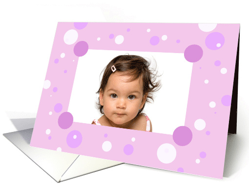 Pink Polka Dots Photo card (856166)