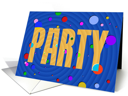 Bright Blue Swirls and Polka Dots Party Invitation card (857878)