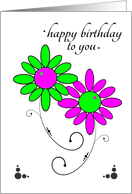 Happy Birthday to You Colorful Flowers card