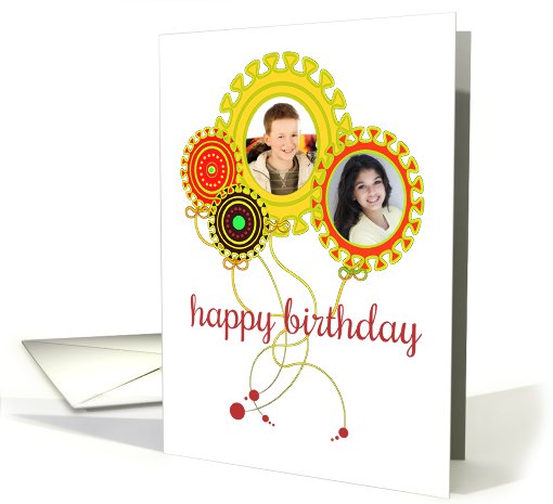 Happy Birthday Colorful Balloons Photo card (862533)