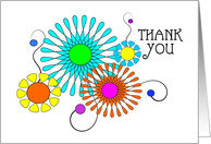 Thank You Bright and Cheery Pinwheel Flowers card