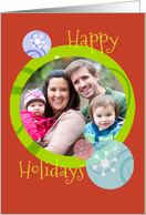 Happy Holidays Colorful Ornaments Photo Card