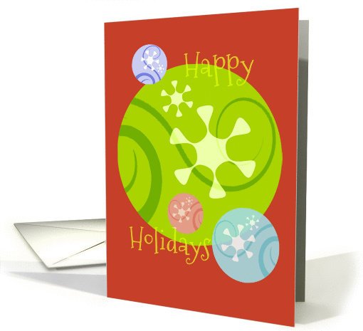 Happy Holidays Colorful Ornaments card (881045)