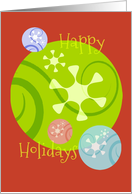 Happy Holidays Colorful Ornaments card