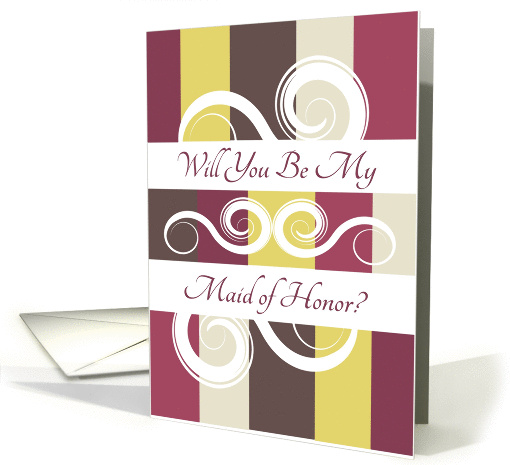 Will you be my Maid of Honor, Invitation in  Sophisticated Colors card