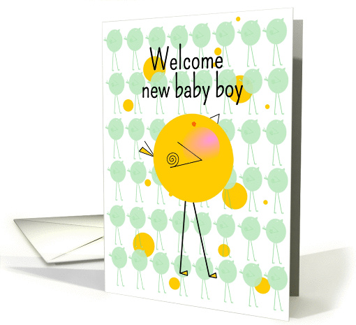 Welcome New Baby Boy Birdies card (889608)