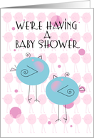 Baby Shower Invitation for Twin Girls with Twin Birdies card