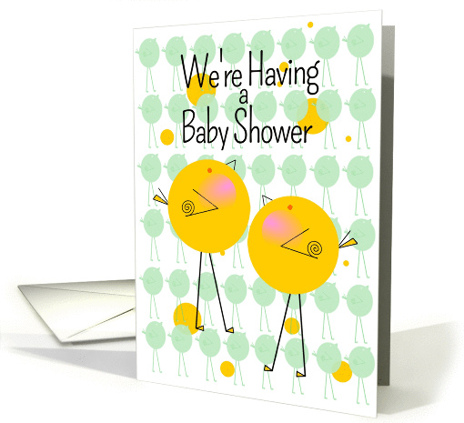 Baby Shower Invitation for Twin Boys with Twin Birdies card (890440)