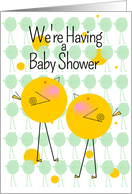 Baby Shower Invitation for Twin Boys with Twin Birdies card