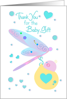 Thank You for the Baby Gift with Dragonfly Carrying Baby card