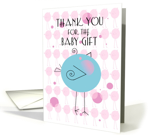 Thank You for the Baby Gift with Adorable Blue Birdie card (890471)