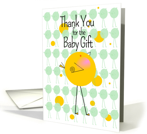 Thank You for the Baby Gift with Adorable Yellow Birdie card (890472)
