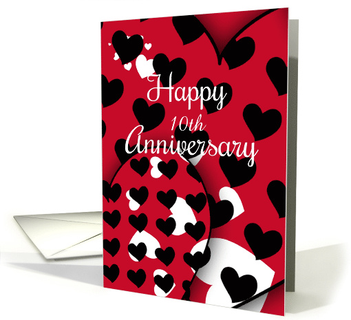 Happy Anniversary Crazy Hearts with Customizable Year card (890665)