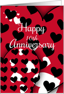 Happy Anniversary Crazy Hearts with Customizable Year card