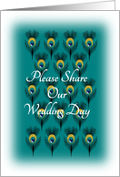 Wedding Invitation Peacock Feathers Pattern card